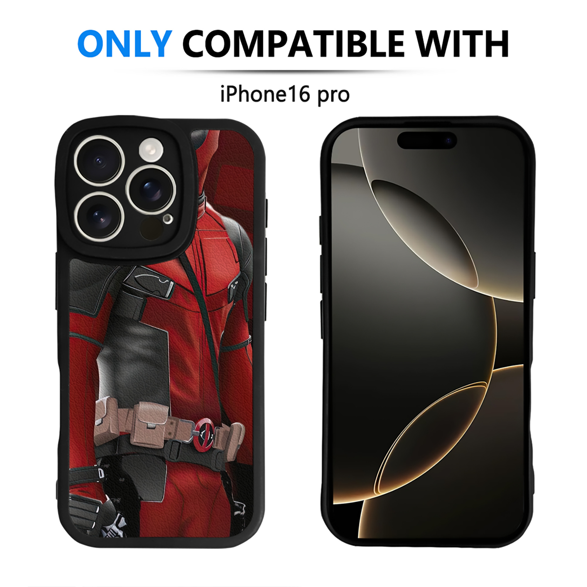 （画像用） Deadpool デッドプール 【iPhone 16シリーズ対応】シリコンスマホケース（レザー調） 材質：シリコン